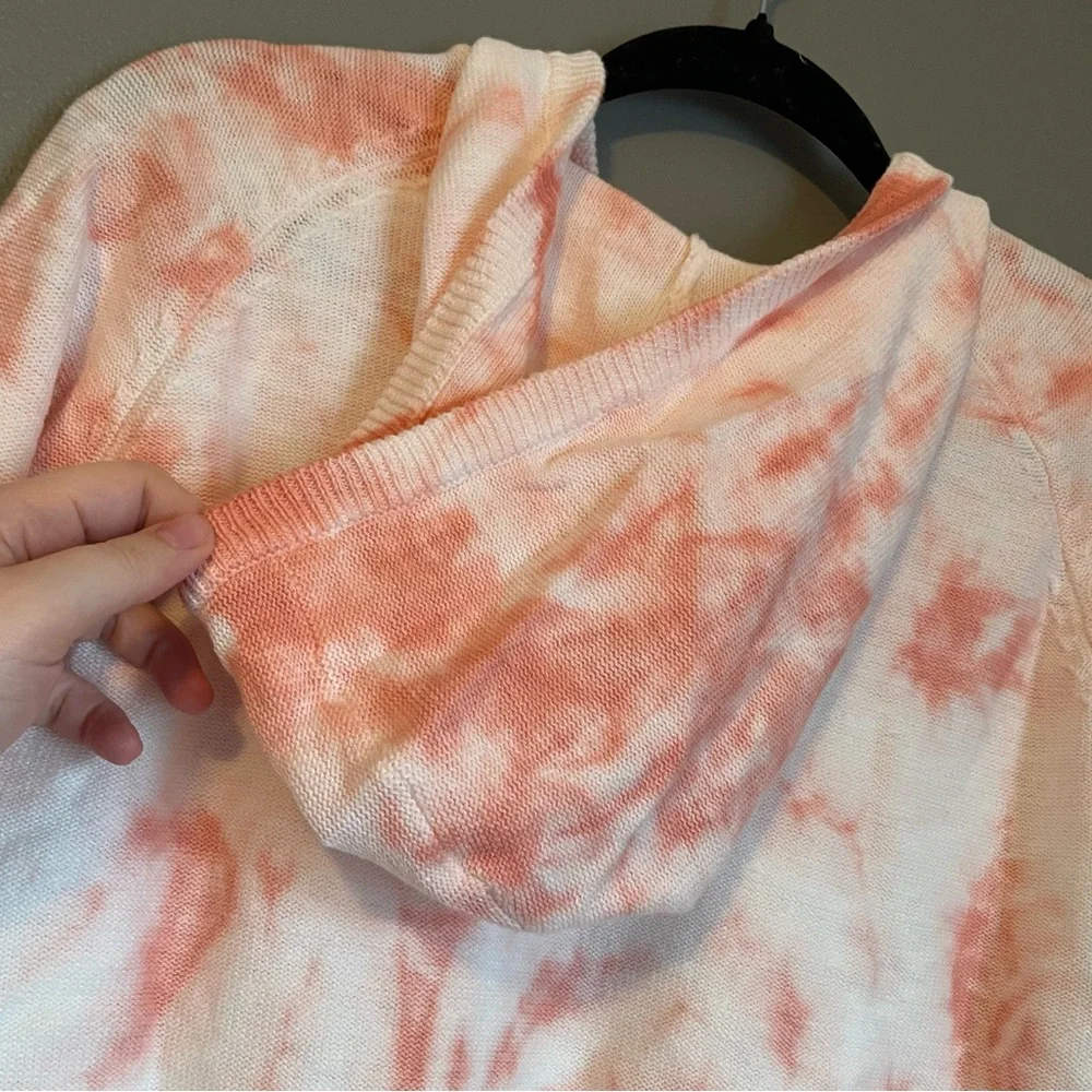 NWT Weatherproof Vintage Sz Med Women’s Coral Tie Dye Knit Hoodie Top Ret $79! - Picture 12 of 12